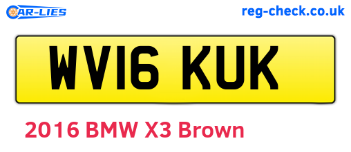 WV16KUK are the vehicle registration plates.