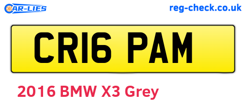 CR16PAM are the vehicle registration plates.