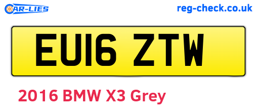 EU16ZTW are the vehicle registration plates.