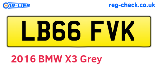 LB66FVK are the vehicle registration plates.