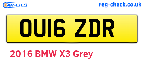 OU16ZDR are the vehicle registration plates.