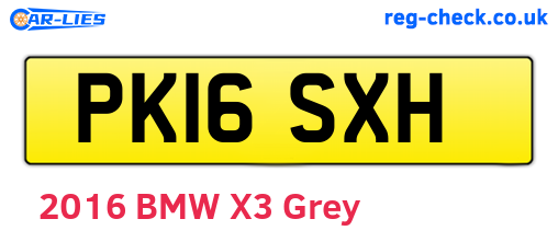 PK16SXH are the vehicle registration plates.
