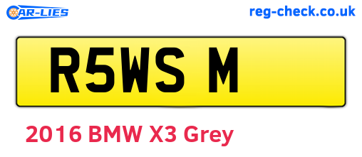 R5WSM are the vehicle registration plates.