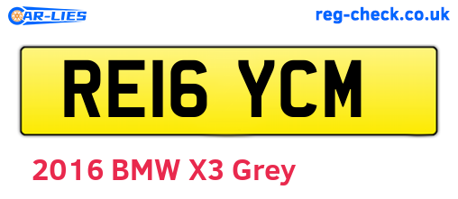 RE16YCM are the vehicle registration plates.