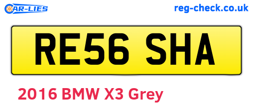 RE56SHA are the vehicle registration plates.