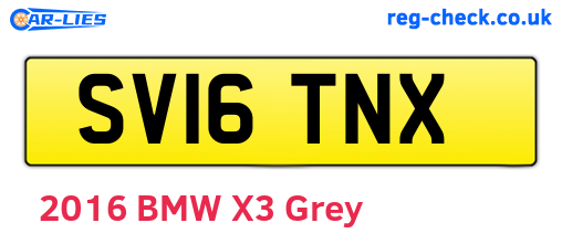SV16TNX are the vehicle registration plates.