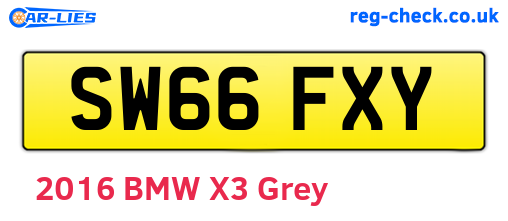 SW66FXY are the vehicle registration plates.