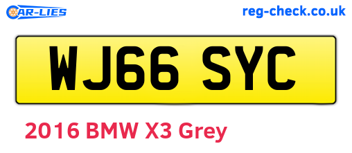 WJ66SYC are the vehicle registration plates.