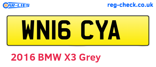 WN16CYA are the vehicle registration plates.