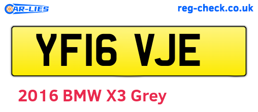 YF16VJE are the vehicle registration plates.