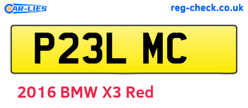 P23LMC are the vehicle registration plates.