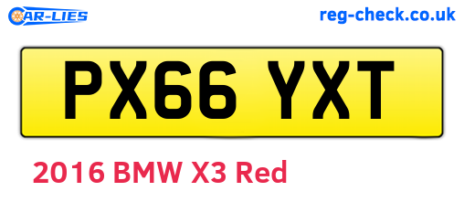 PX66YXT are the vehicle registration plates.