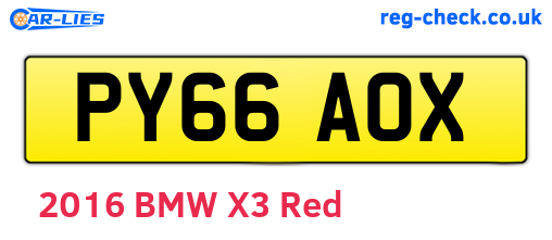 PY66AOX are the vehicle registration plates.