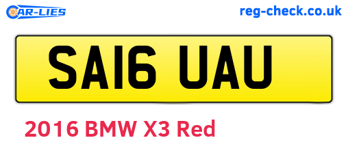 SA16UAU are the vehicle registration plates.