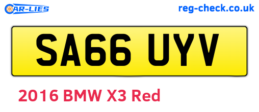 SA66UYV are the vehicle registration plates.
