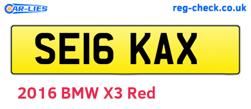SE16KAX are the vehicle registration plates.