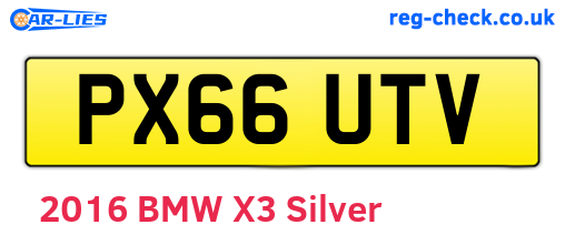 PX66UTV are the vehicle registration plates.
