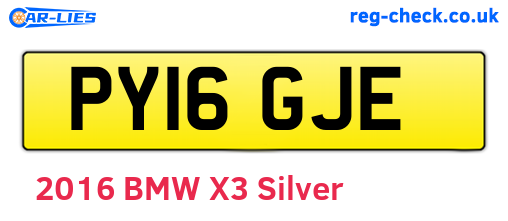PY16GJE are the vehicle registration plates.