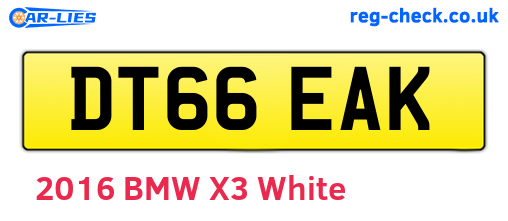 DT66EAK are the vehicle registration plates.