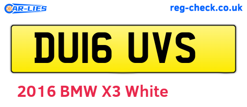 DU16UVS are the vehicle registration plates.