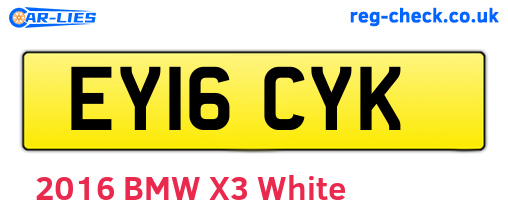 EY16CYK are the vehicle registration plates.
