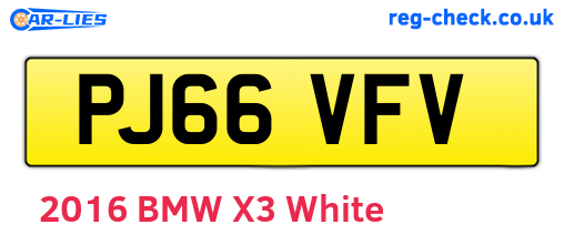 PJ66VFV are the vehicle registration plates.