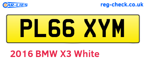 PL66XYM are the vehicle registration plates.