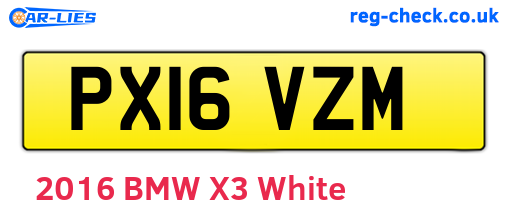 PX16VZM are the vehicle registration plates.
