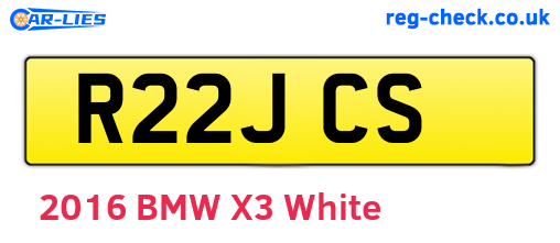 R22JCS are the vehicle registration plates.