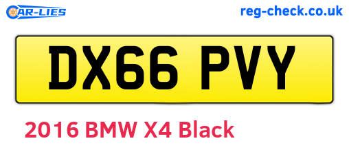 DX66PVY are the vehicle registration plates.