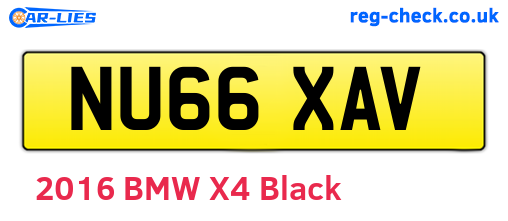 NU66XAV are the vehicle registration plates.