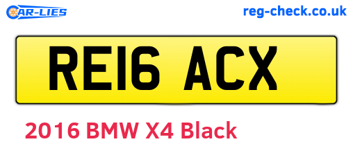 RE16ACX are the vehicle registration plates.