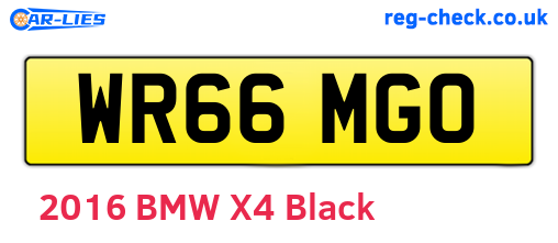 WR66MGO are the vehicle registration plates.