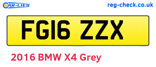 FG16ZZX are the vehicle registration plates.