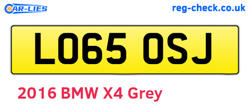 LO65OSJ are the vehicle registration plates.