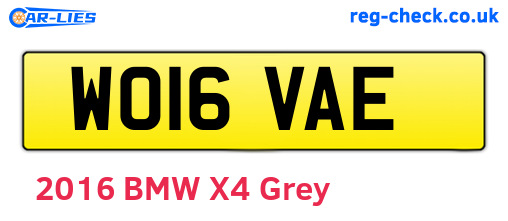 WO16VAE are the vehicle registration plates.