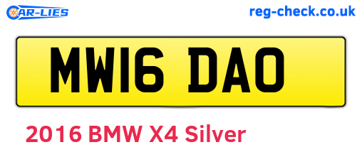 MW16DAO are the vehicle registration plates.