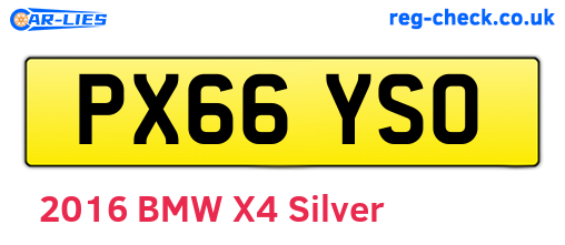 PX66YSO are the vehicle registration plates.