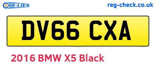 DV66CXA are the vehicle registration plates.