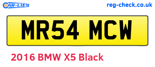 MR54MCW are the vehicle registration plates.