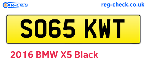 SO65KWT are the vehicle registration plates.
