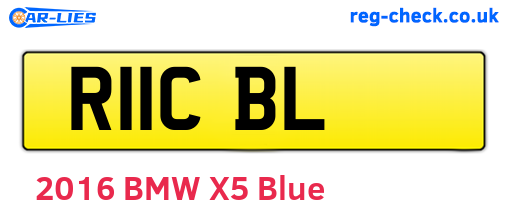 R11CBL are the vehicle registration plates.