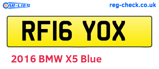RF16YOX are the vehicle registration plates.