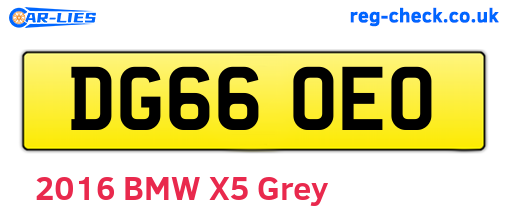 DG66OEO are the vehicle registration plates.