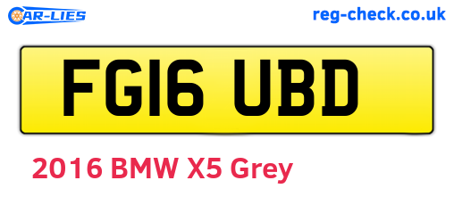 FG16UBD are the vehicle registration plates.