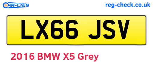 LX66JSV are the vehicle registration plates.