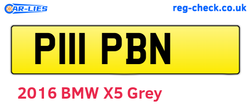 P111PBN are the vehicle registration plates.