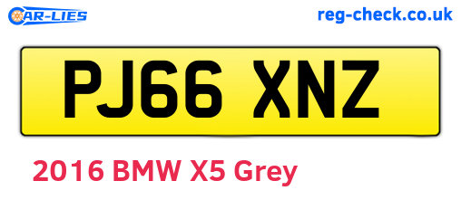 PJ66XNZ are the vehicle registration plates.
