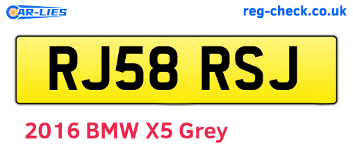 RJ58RSJ are the vehicle registration plates.