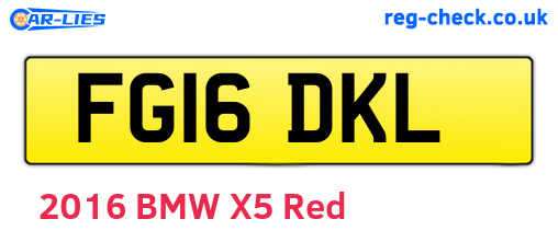 FG16DKL are the vehicle registration plates.